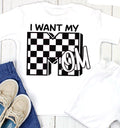 Mom Tee Black and White Checks