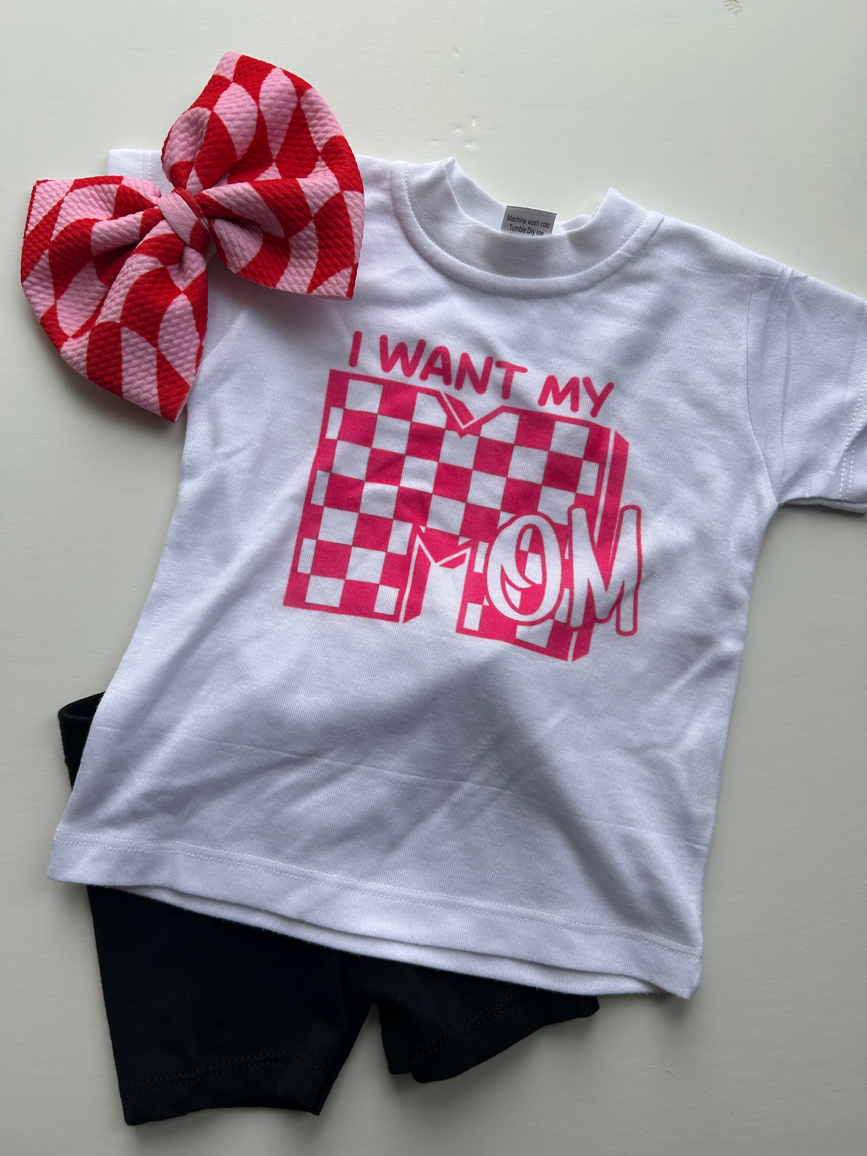 Mom Tee Pink Checks
